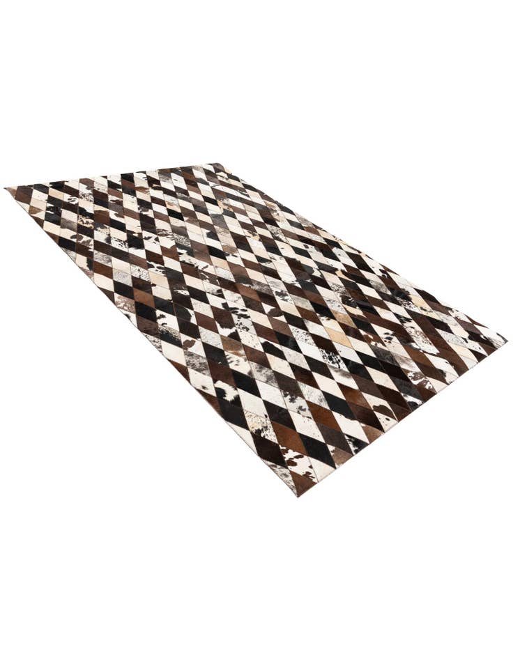 Detail image of 5' 1 x 8' 1 Cowhide Stocks Rug