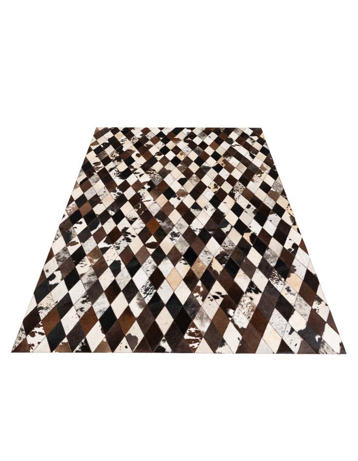 Detail image of 5' 1 x 8' 1 Cowhide Stocks Rug