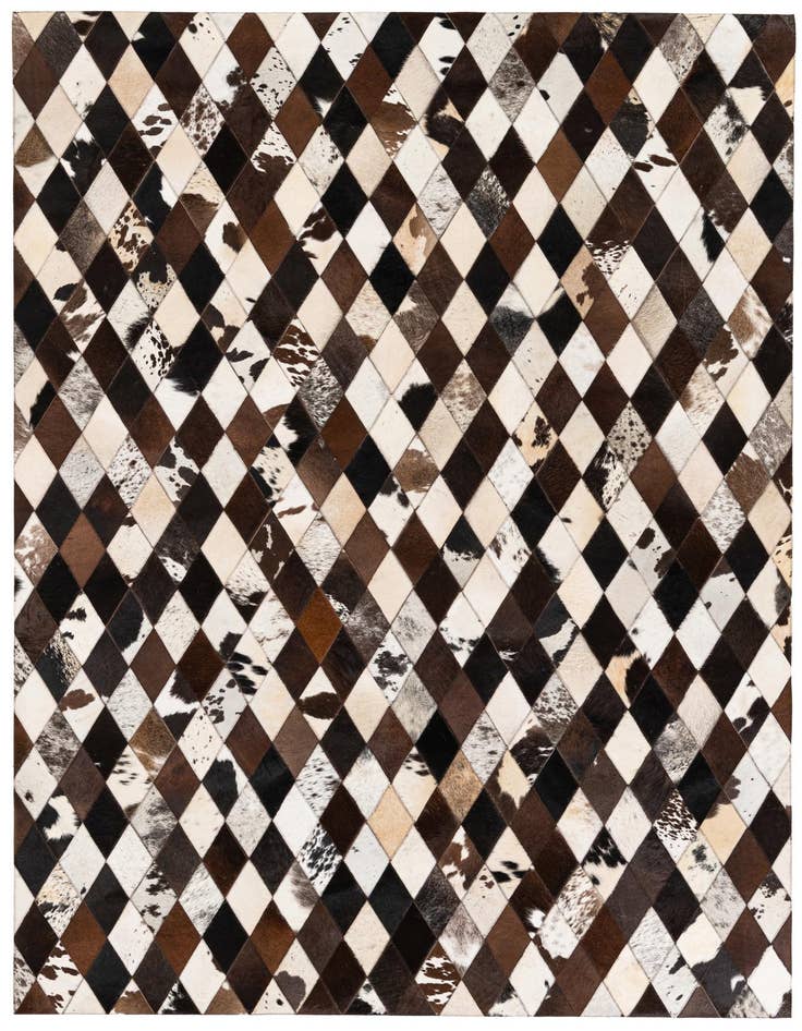 Detail image of 5' 1 x 8' 1 Cowhide Stocks Rug