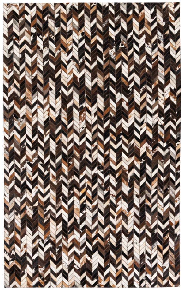 Detail image of 4' 11 x 8' Cowhide Stocks Rug