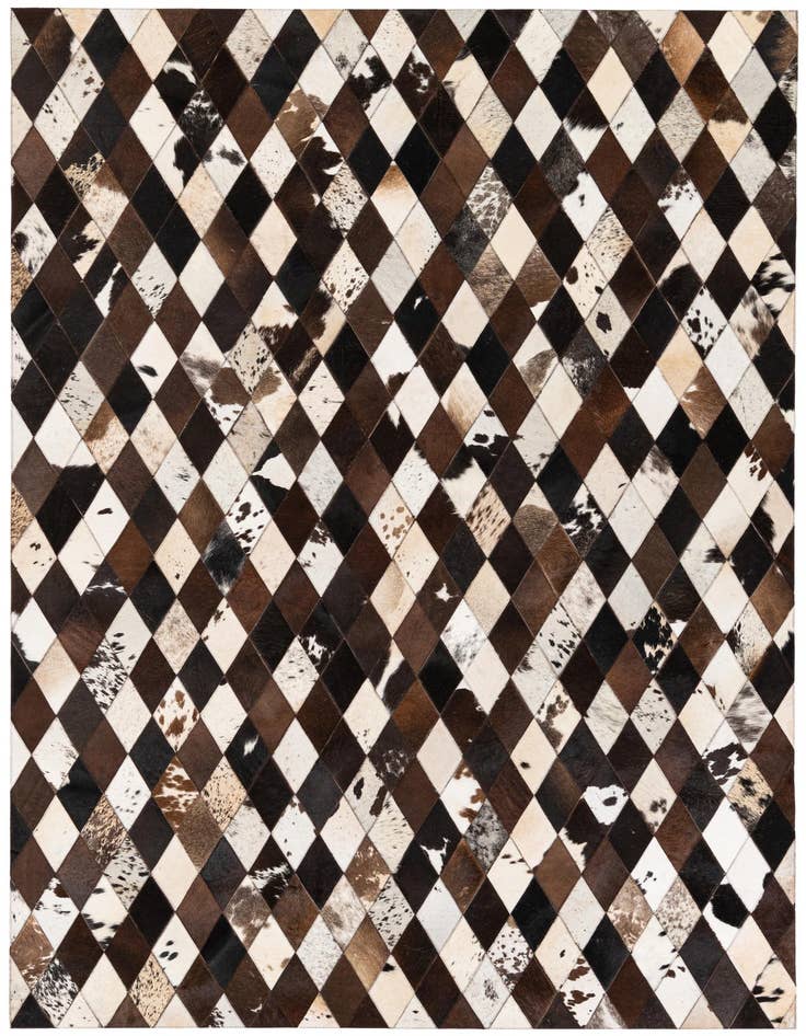 Detail image of 5' 2 x 8' 2 Cowhide Stocks Rug
