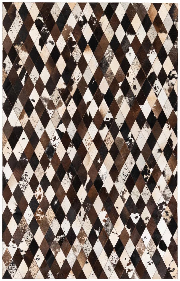 Detail image of 5' 2 x 8' 2 Cowhide Stocks Rug