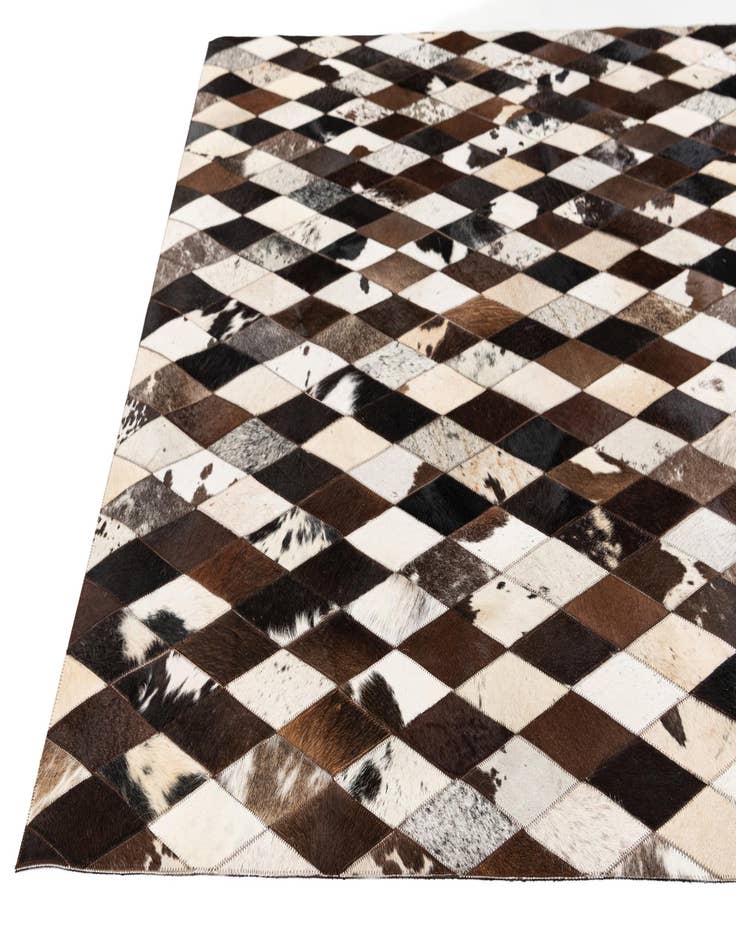 Detail image of 5' 2 x 8' 1 Cowhide Stocks Rug