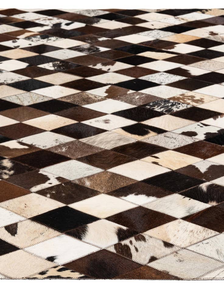 Detail image of 5' 2 x 8' 1 Cowhide Stocks Rug