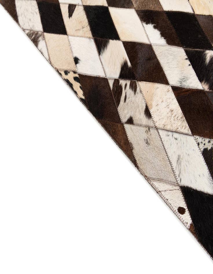 Detail image of 5' 2 x 8' 1 Cowhide Stocks Rug