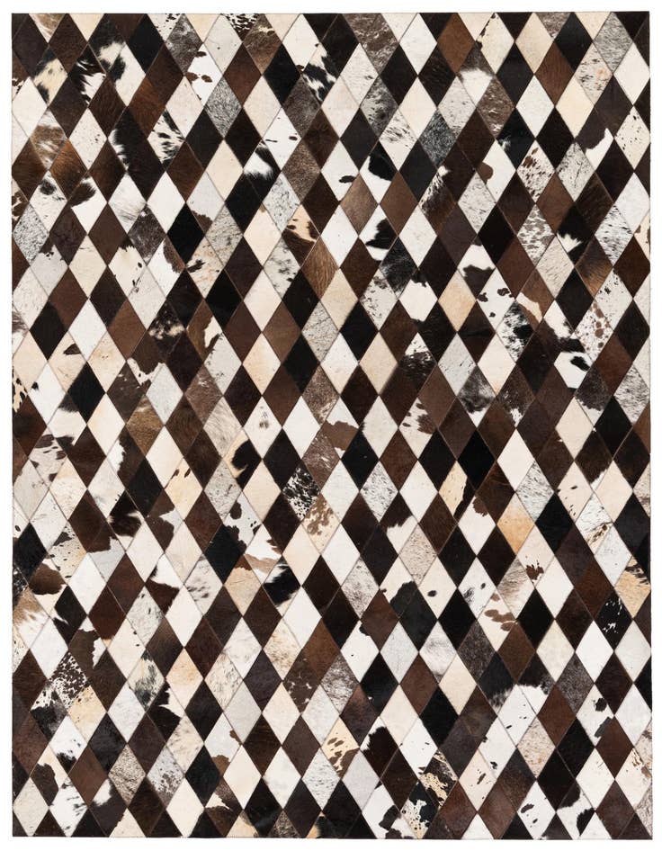 Detail image of 5' 2 x 8' 1 Cowhide Stocks Rug
