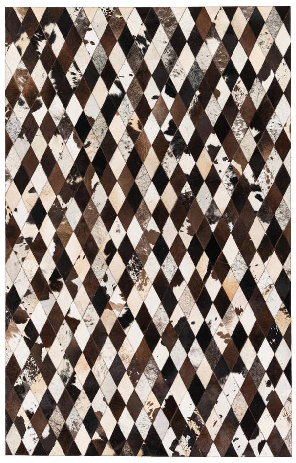 Detail image of 5' 2 x 8' 1 Cowhide Stocks Rug