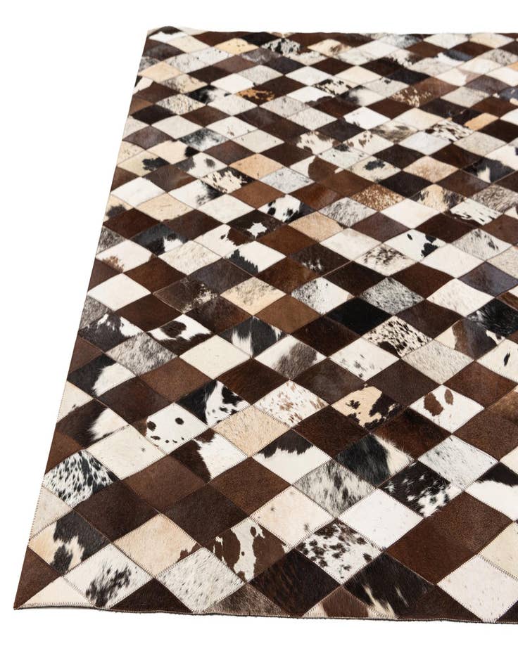Detail image of 5' 1 x 8' 1 Cowhide Stocks Rug