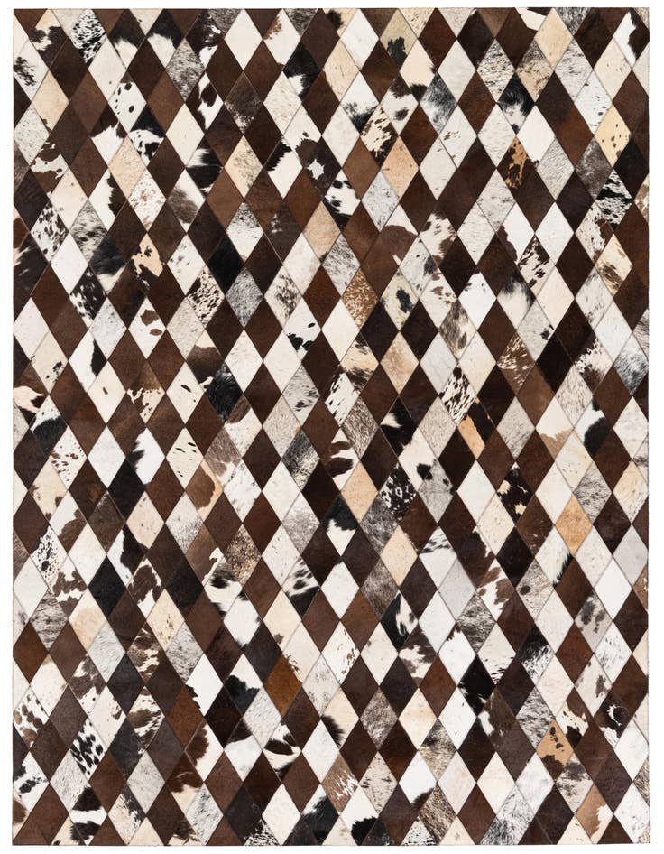 Detail image of 5' 1 x 8' 1 Cowhide Stocks Rug
