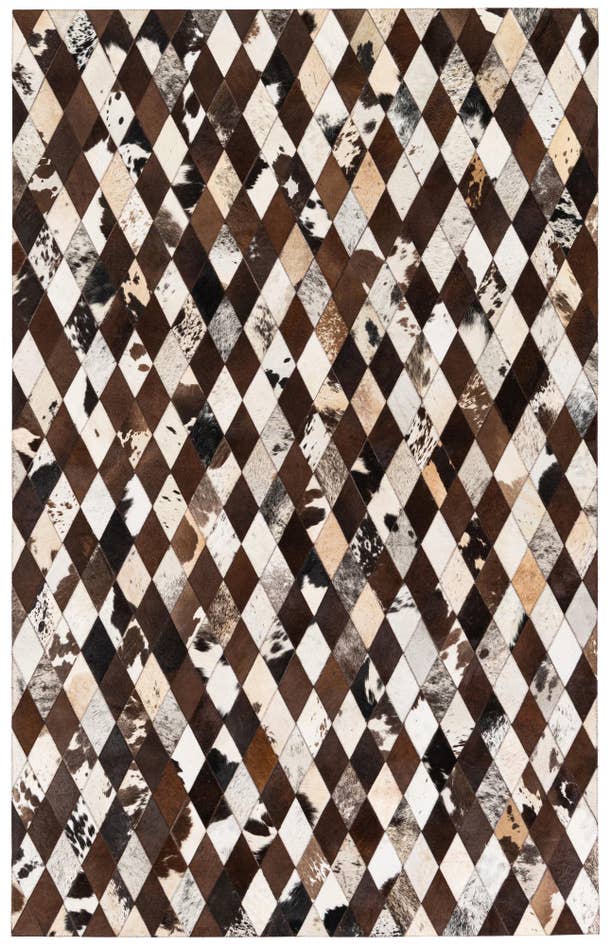 Detail image of 5' 1 x 8' 1 Cowhide Stocks Rug