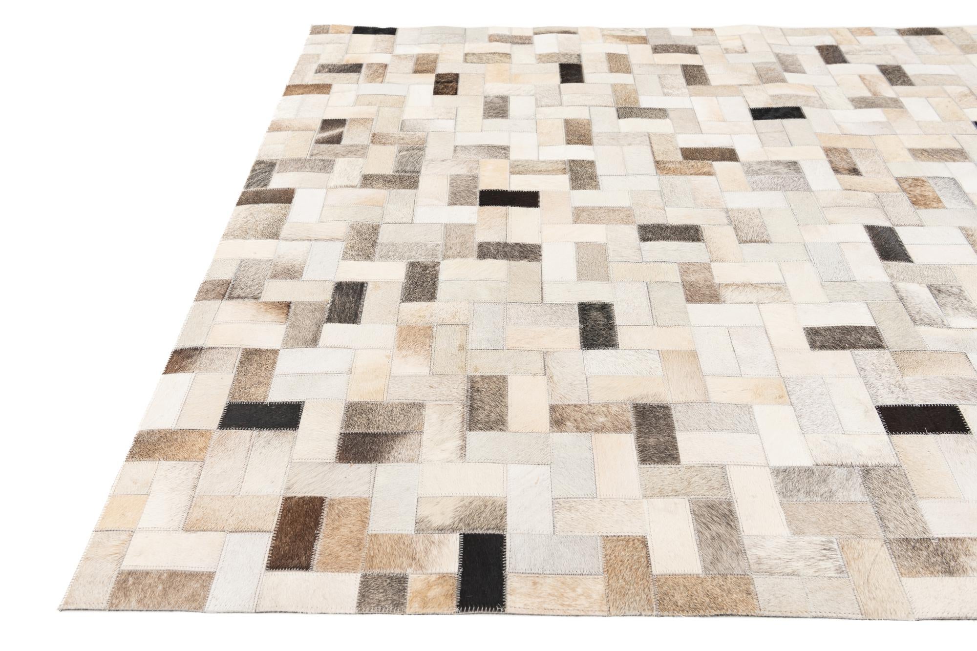 5' x 7' 11 Cowhide Stocks Rug
