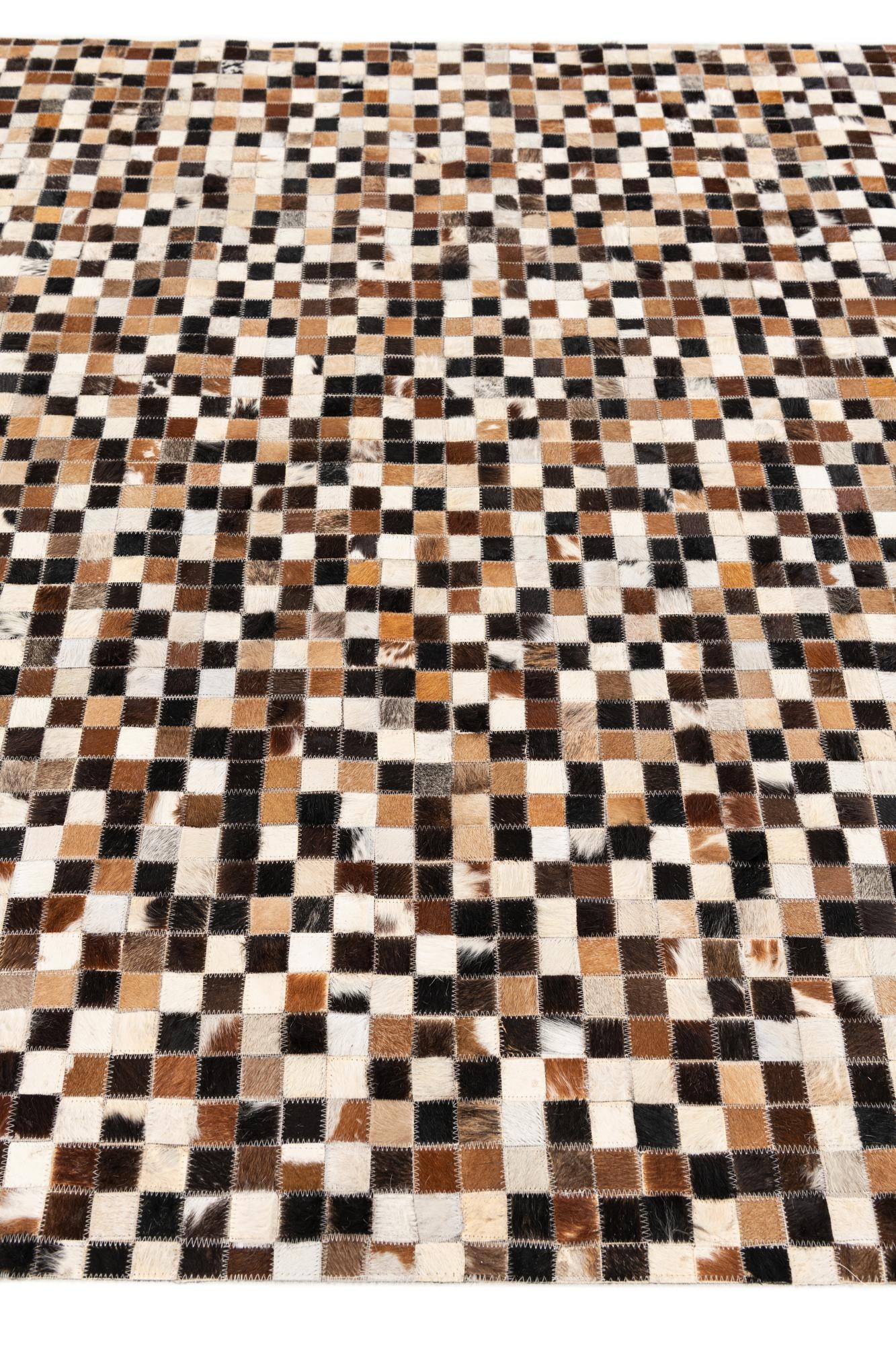 5' 3 x 7' 7 Cowhide Stocks Rug