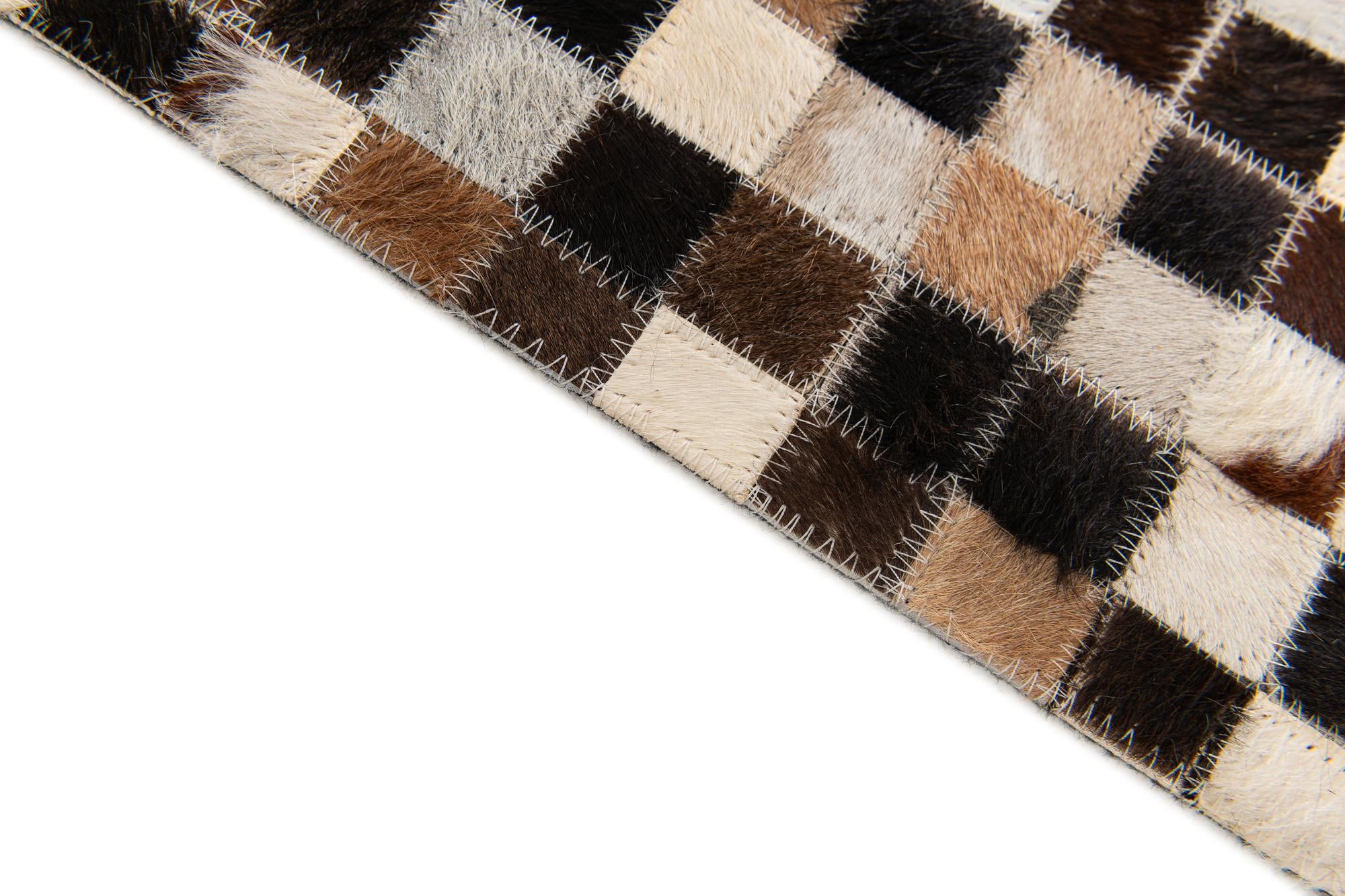 5' 3 x 7' 7 Cowhide Stocks Rug