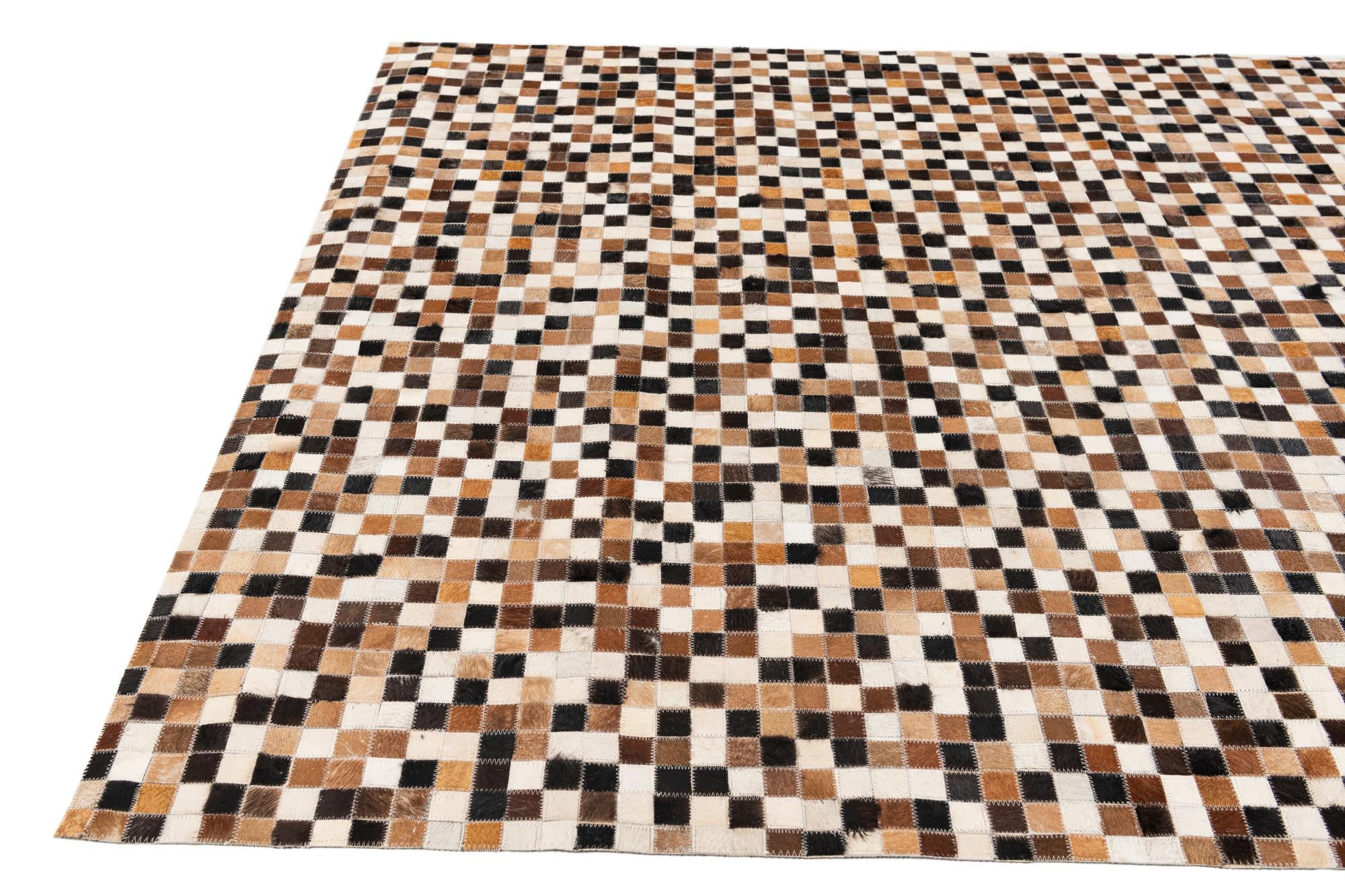 5' 6 x 7' 7 Cowhide Stocks Rug
