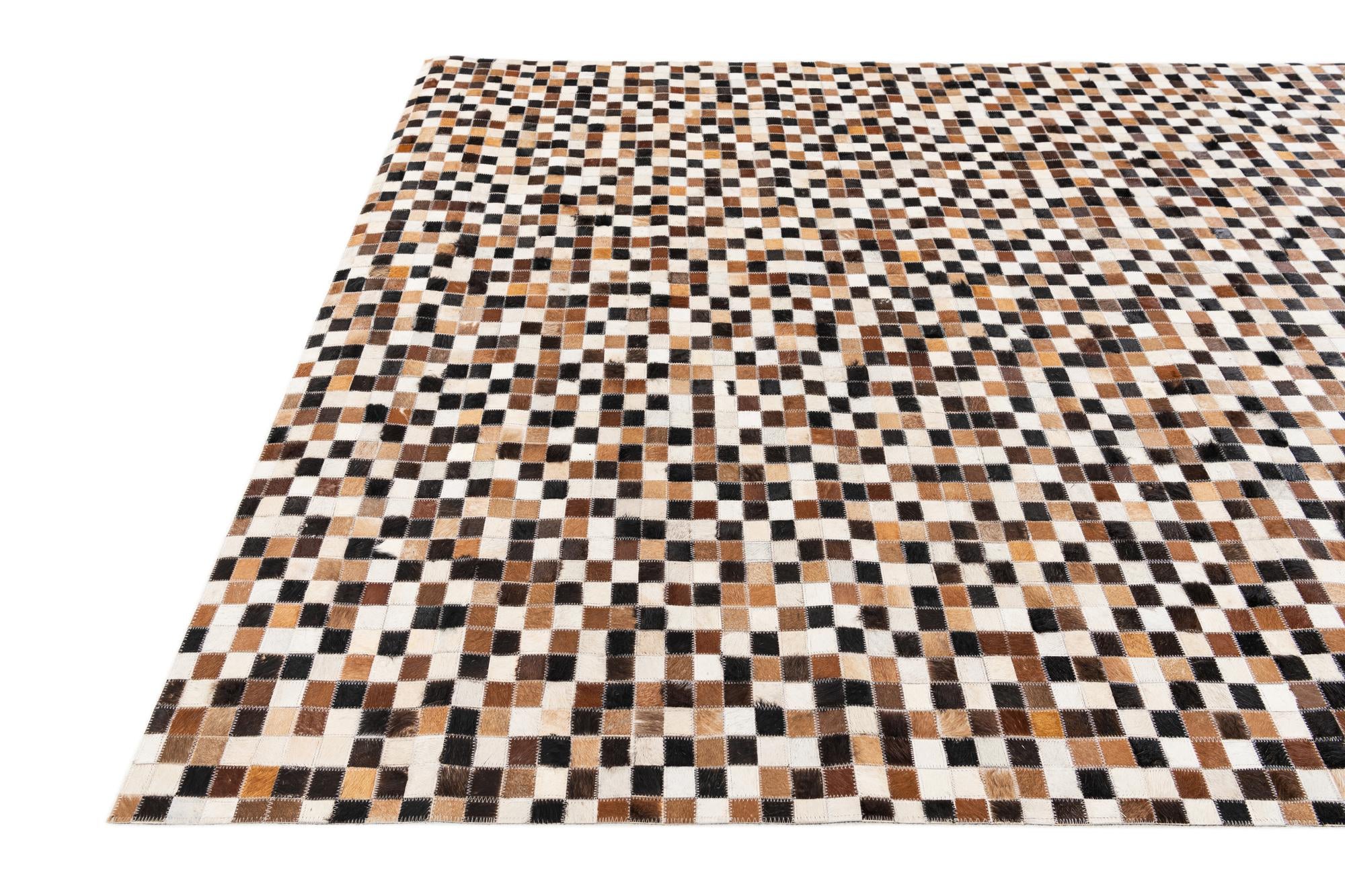 5' 7 x 7' 6 Cowhide Stocks Rug