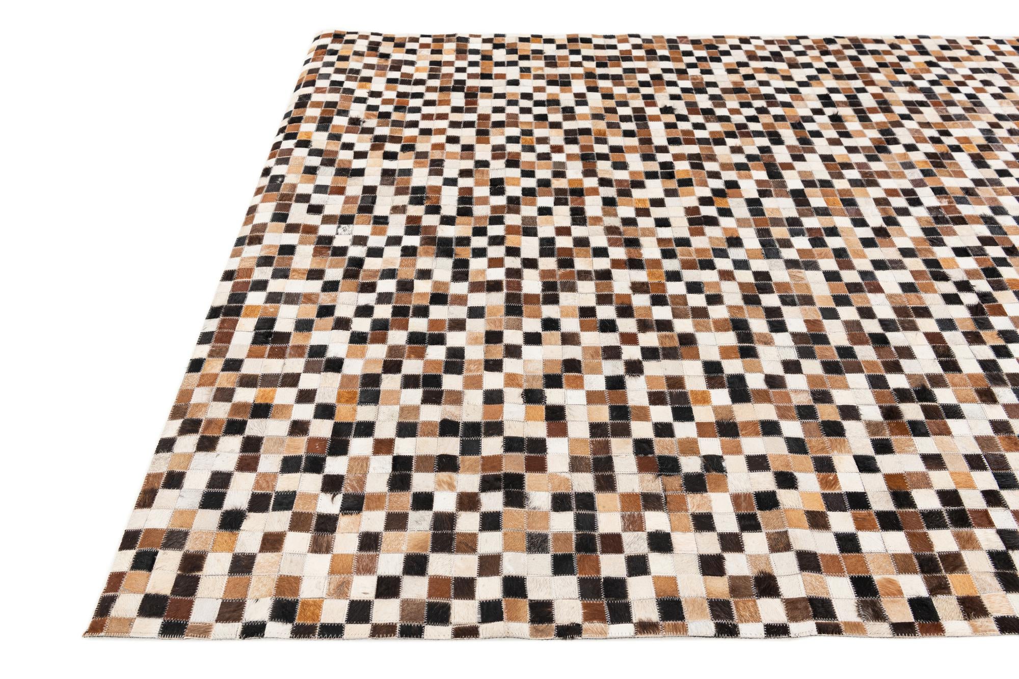 5' 6 x 7' 7 Cowhide Stocks Rug