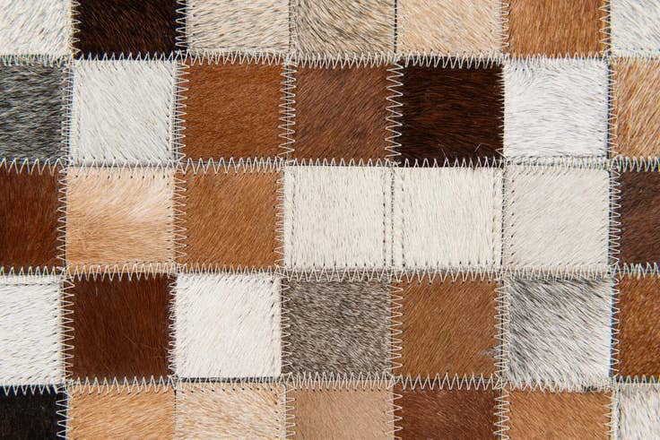 Detail image of 5' x 8' Cowhide Stocks Rug