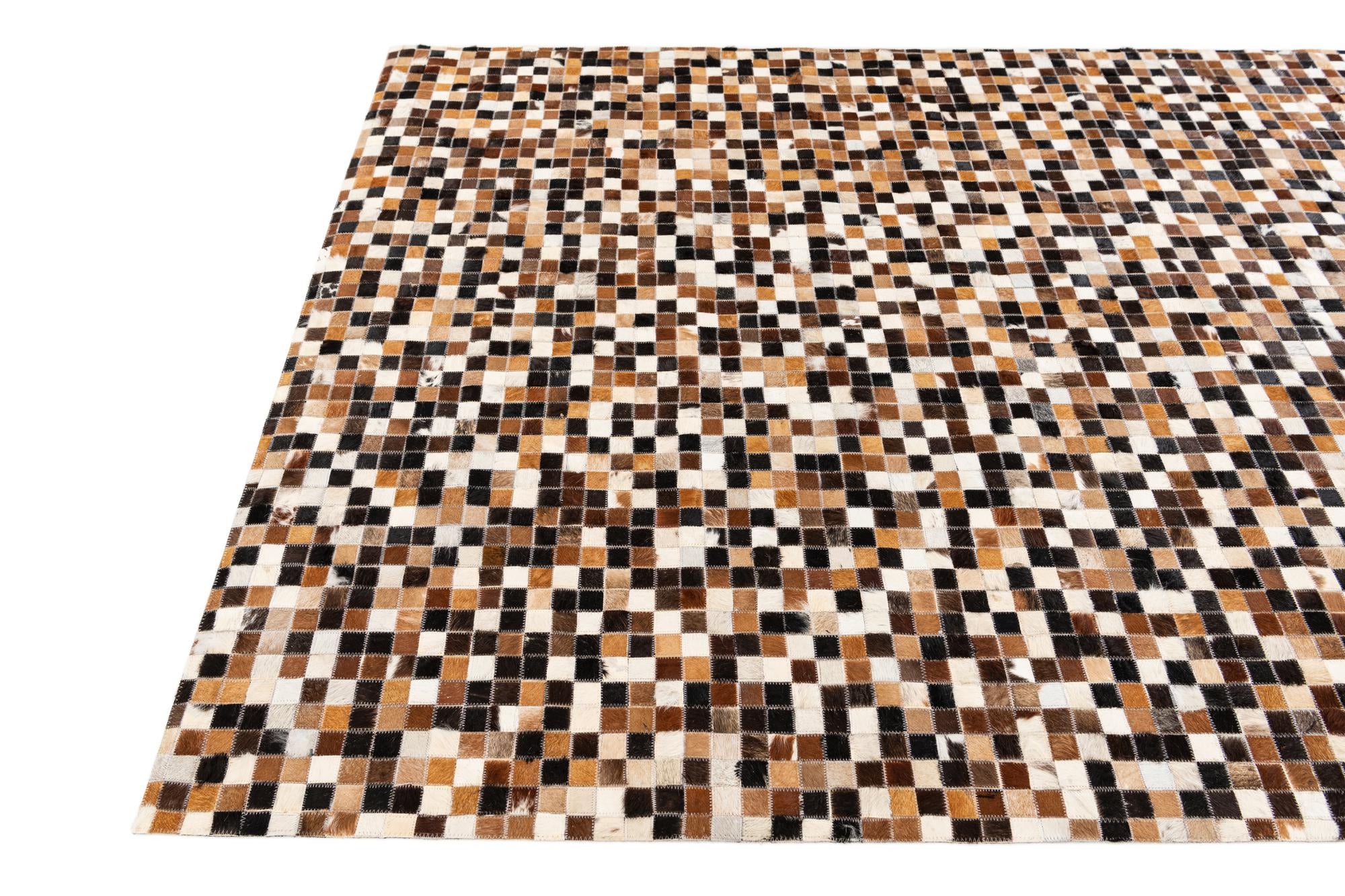 5' 6 x 7' 7 Cowhide Stocks Rug