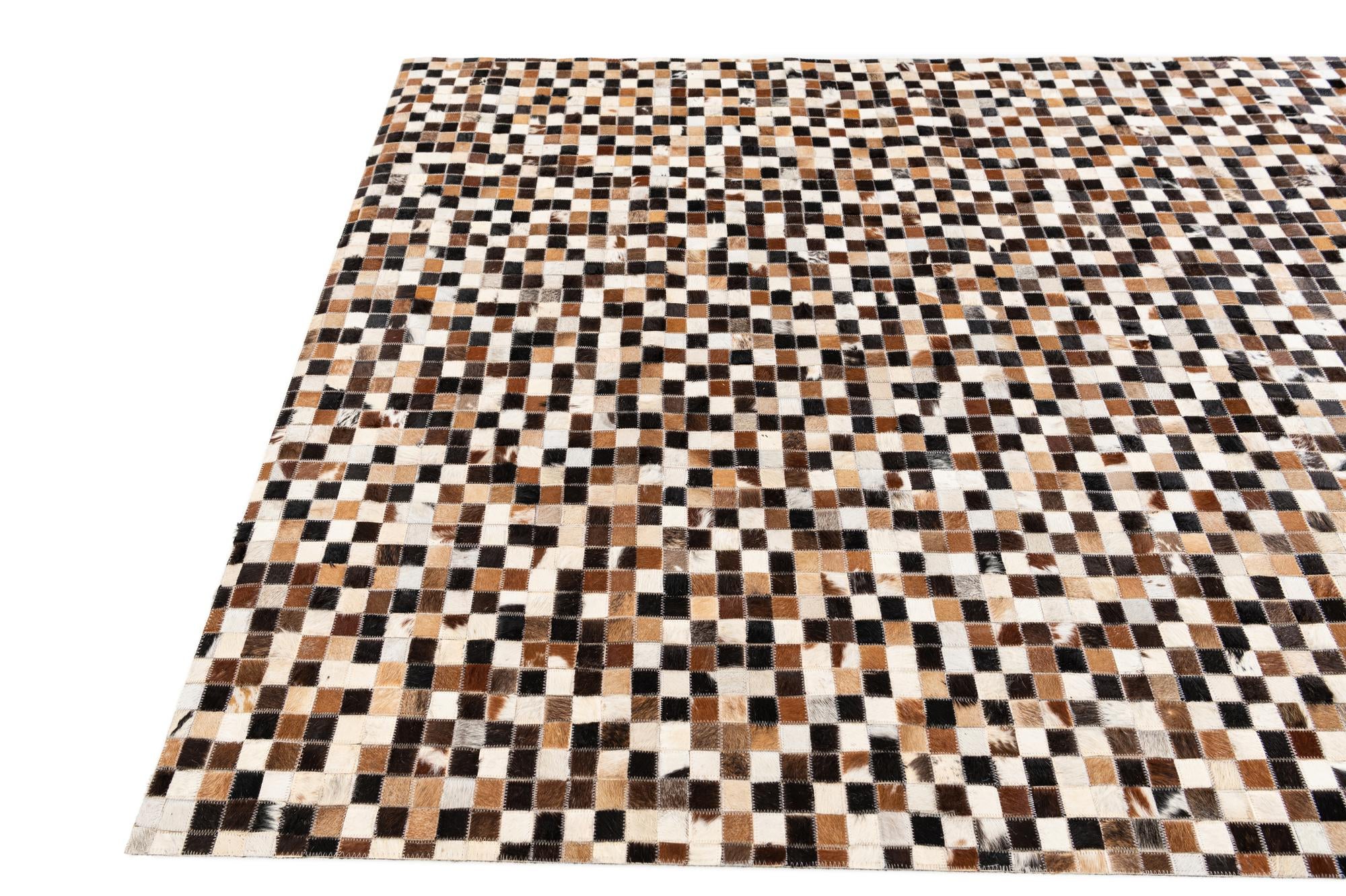 5' 3 x 7' 6 Cowhide Stocks Rug