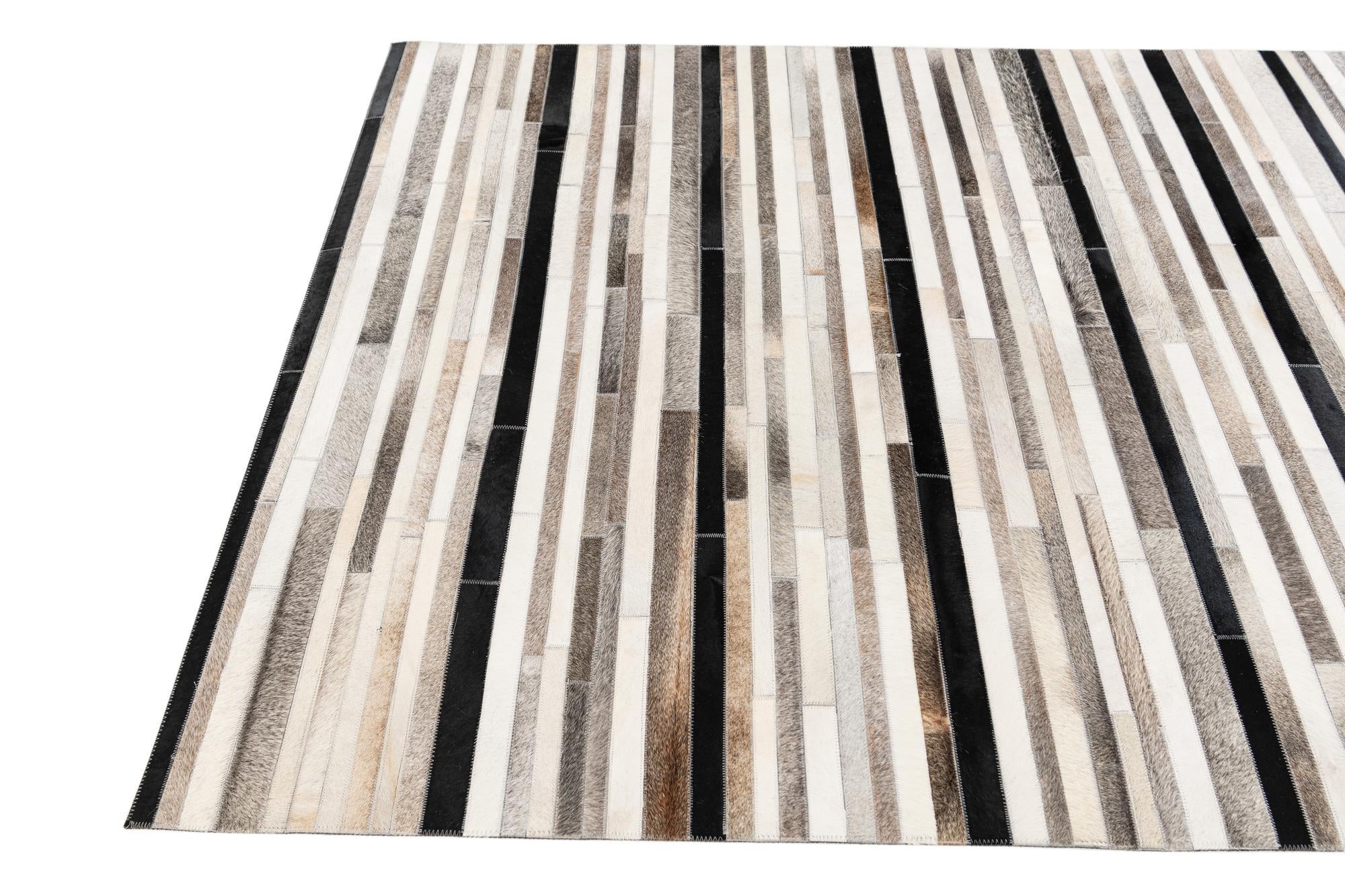 5' x 8' Cowhide Stocks Rug