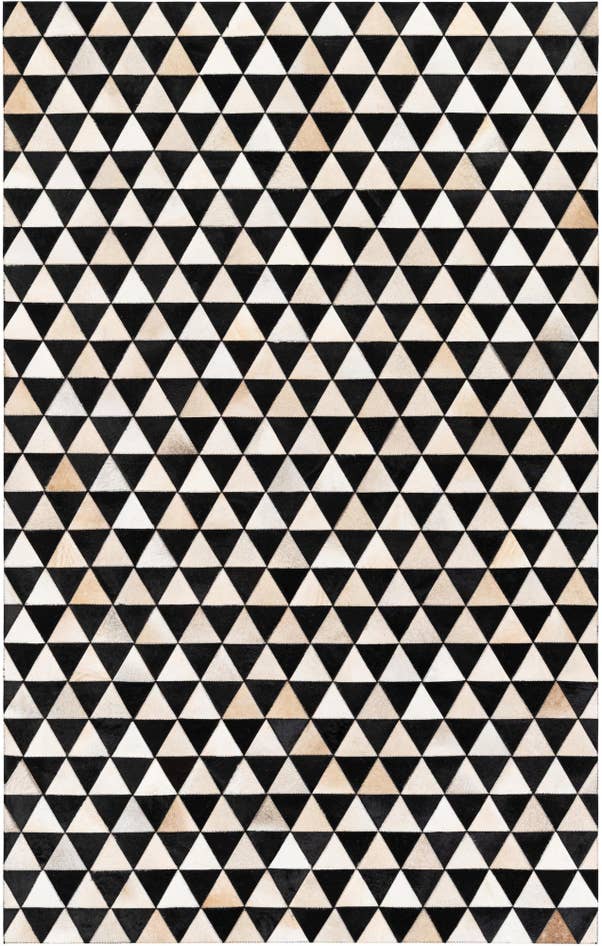 Detail image of 5' 1 x 8' 1 Cowhide Stocks Rug