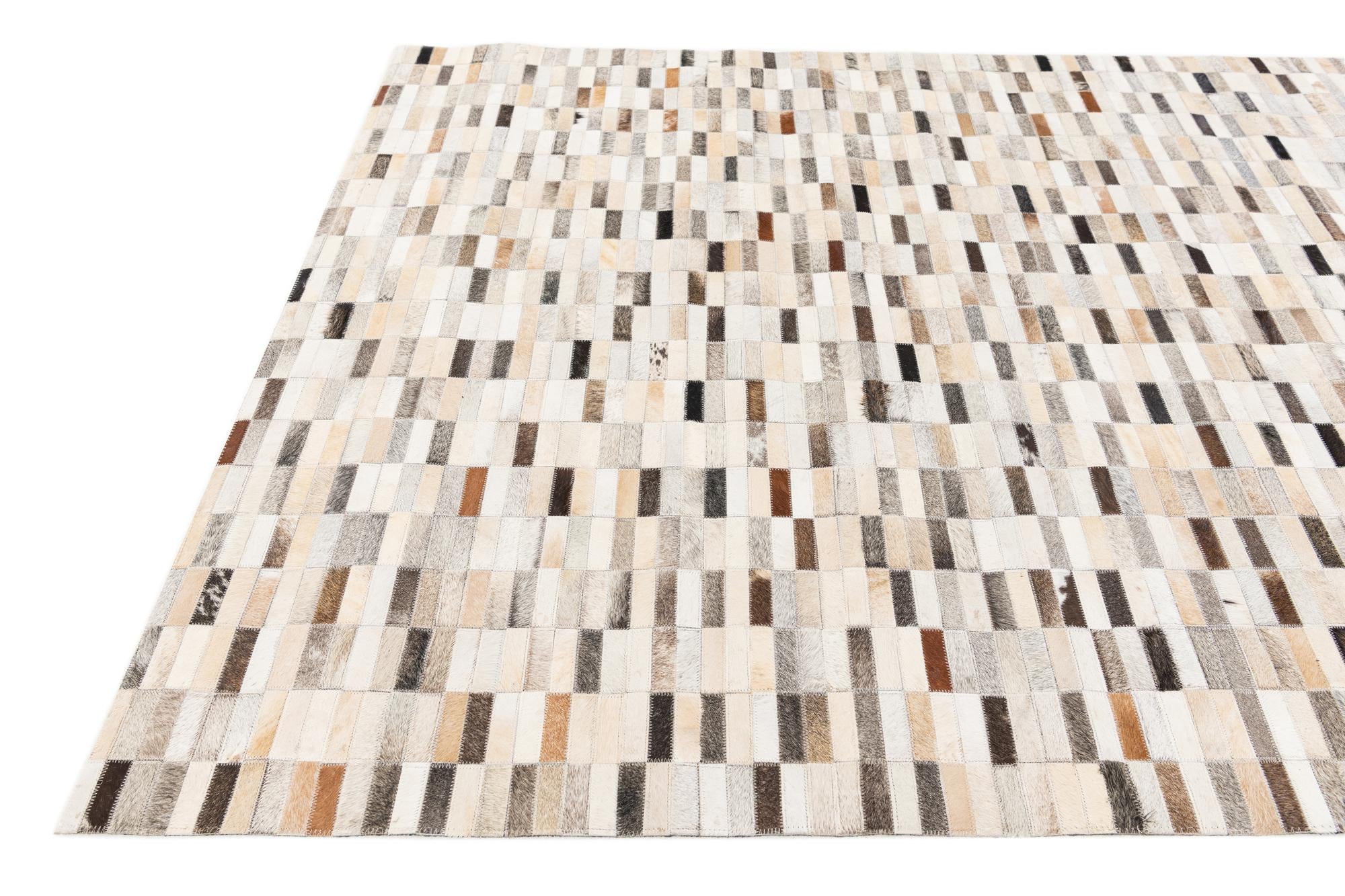 5' 1 x 7' 10 Cowhide Stocks Rug