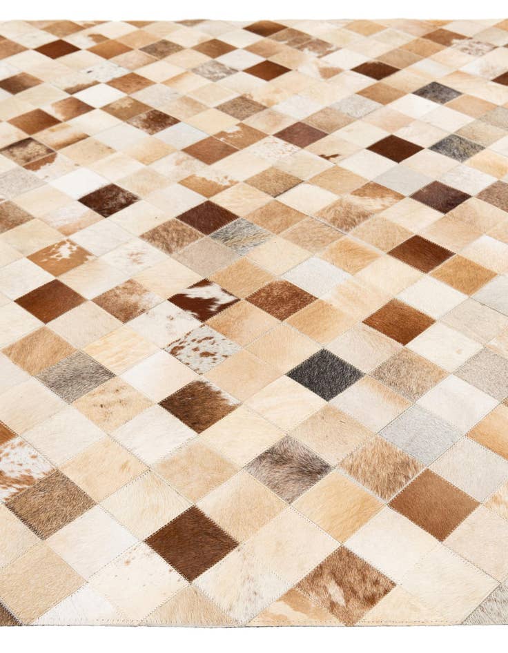 Detail image of 5' 1 x 8' 1 Cowhide Stocks Rug