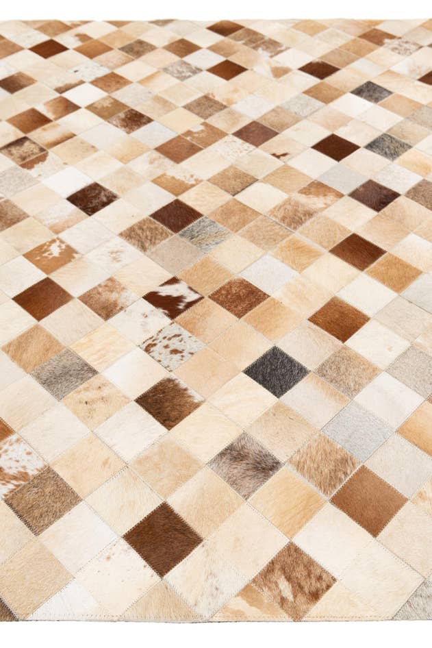 Detail image of 5' 1 x 8' 1 Cowhide Stocks Rug