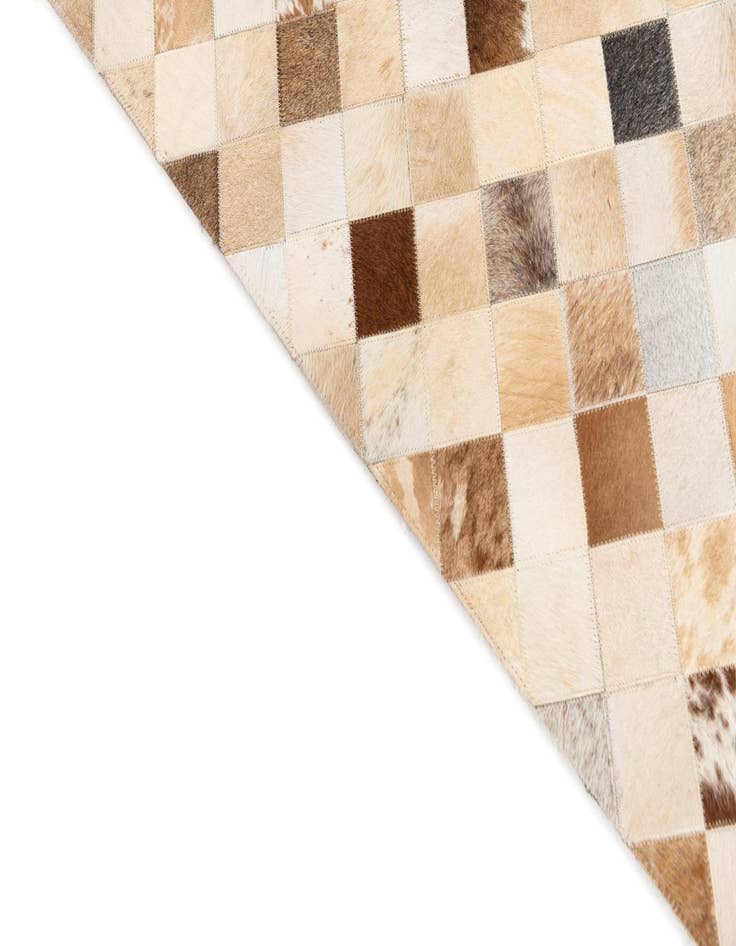 Detail image of 5' 1 x 8' 1 Cowhide Stocks Rug
