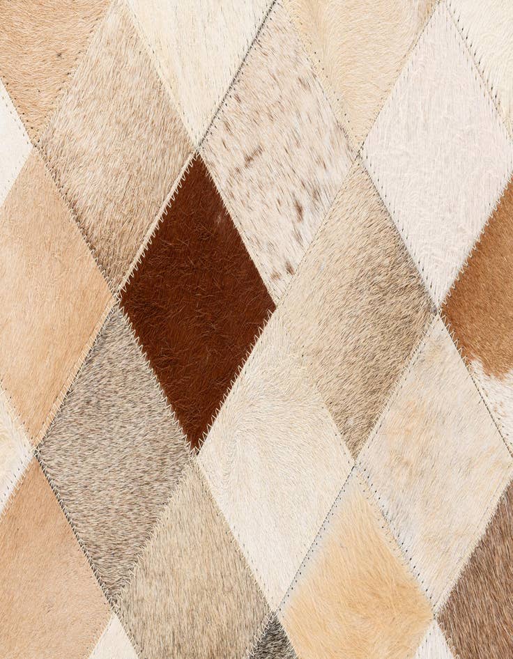 Detail image of 5' 1 x 8' 1 Cowhide Stocks Rug