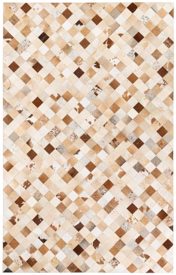 Detail image of 5' 2 x 8' 1 Cowhide Stocks Rug