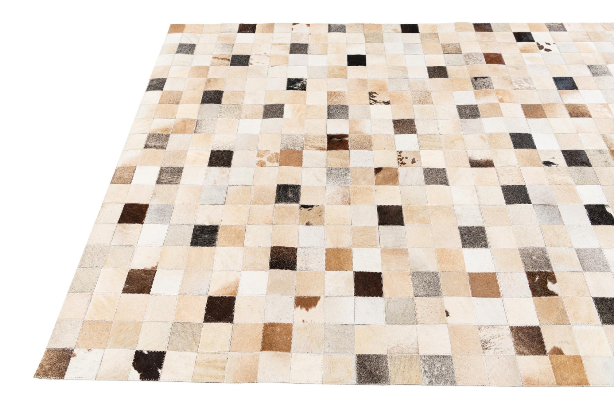 5' 1 x 7' 10 Cowhide Stocks Rug
