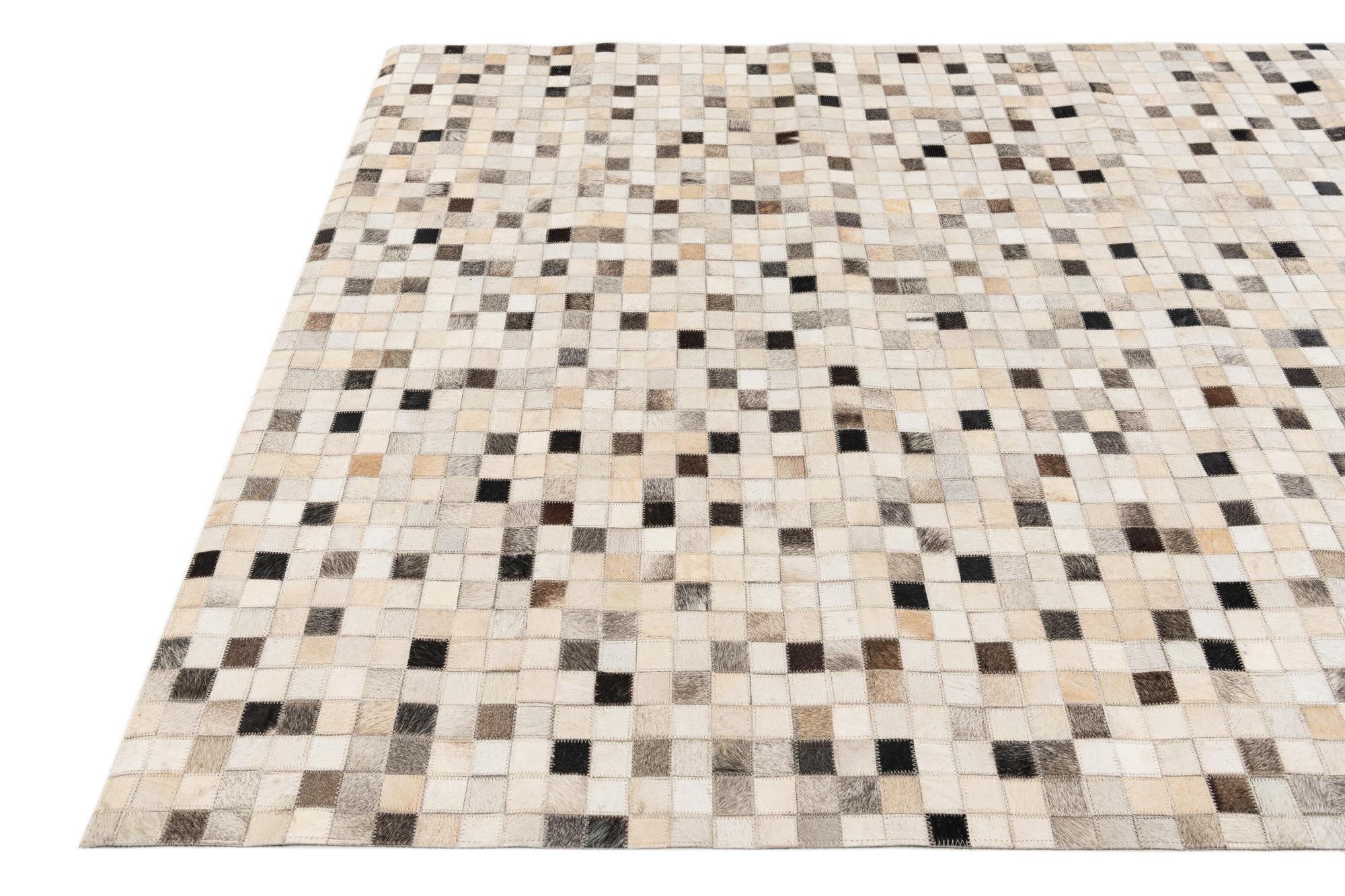 5' x 7' 11 Cowhide Stocks Rug