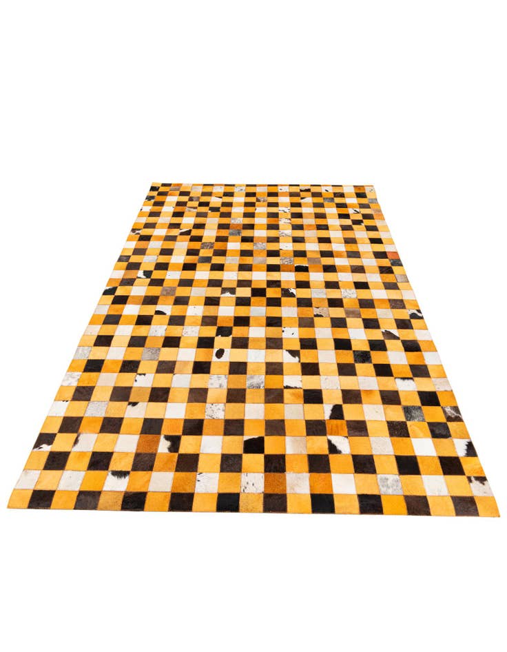 Detail image of 5' 2 x 8' Cowhide Stocks Rug