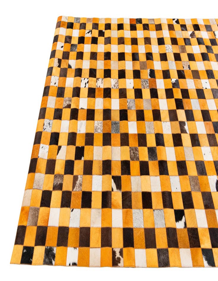 Detail image of 5' 2 x 8' Cowhide Stocks Rug