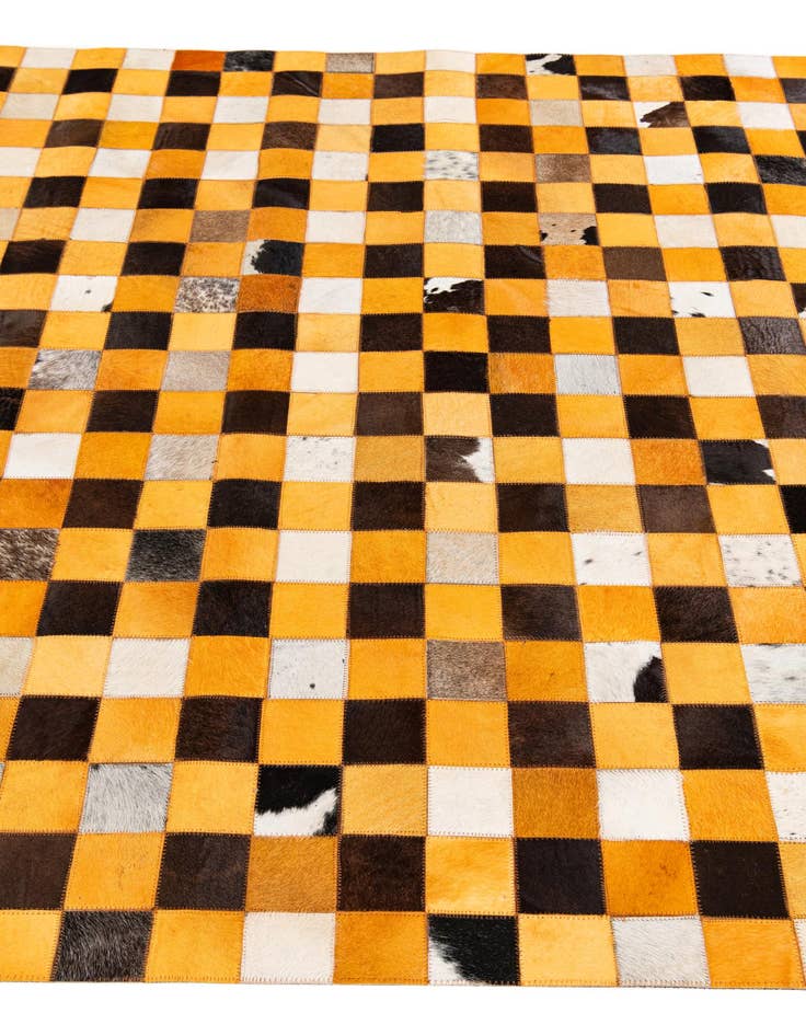 Detail image of 5' 2 x 8' Cowhide Stocks Rug