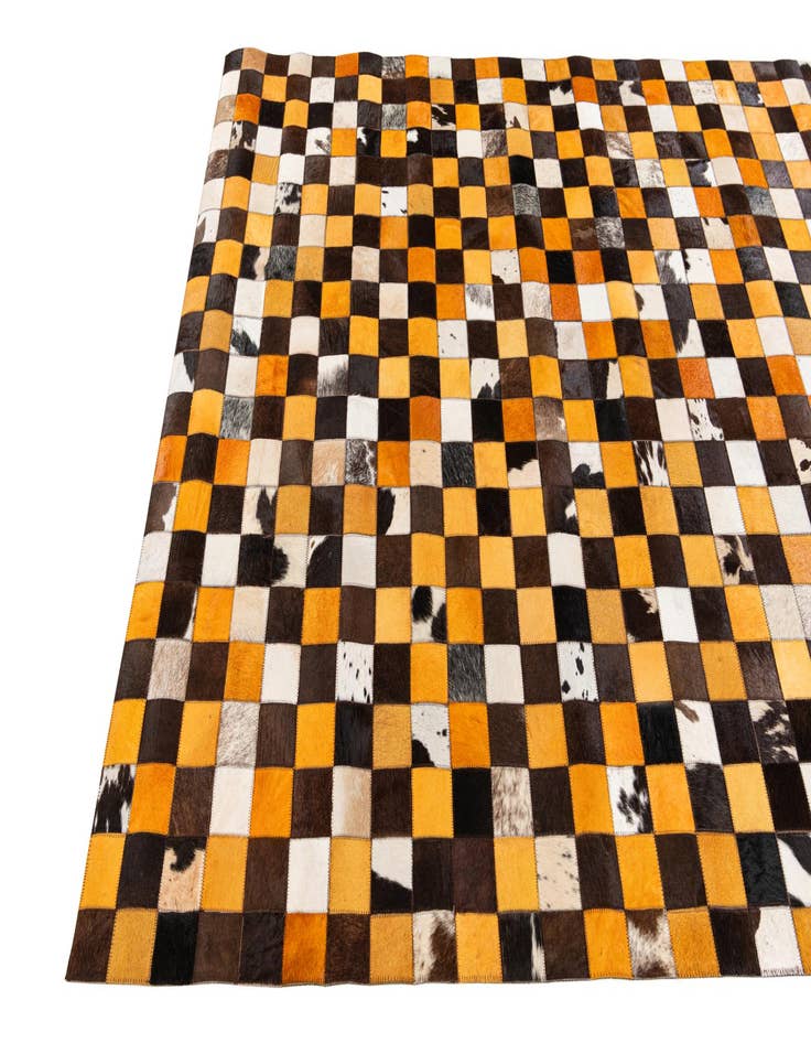 Detail image of 5' 2 x 8' Cowhide Stocks Rug