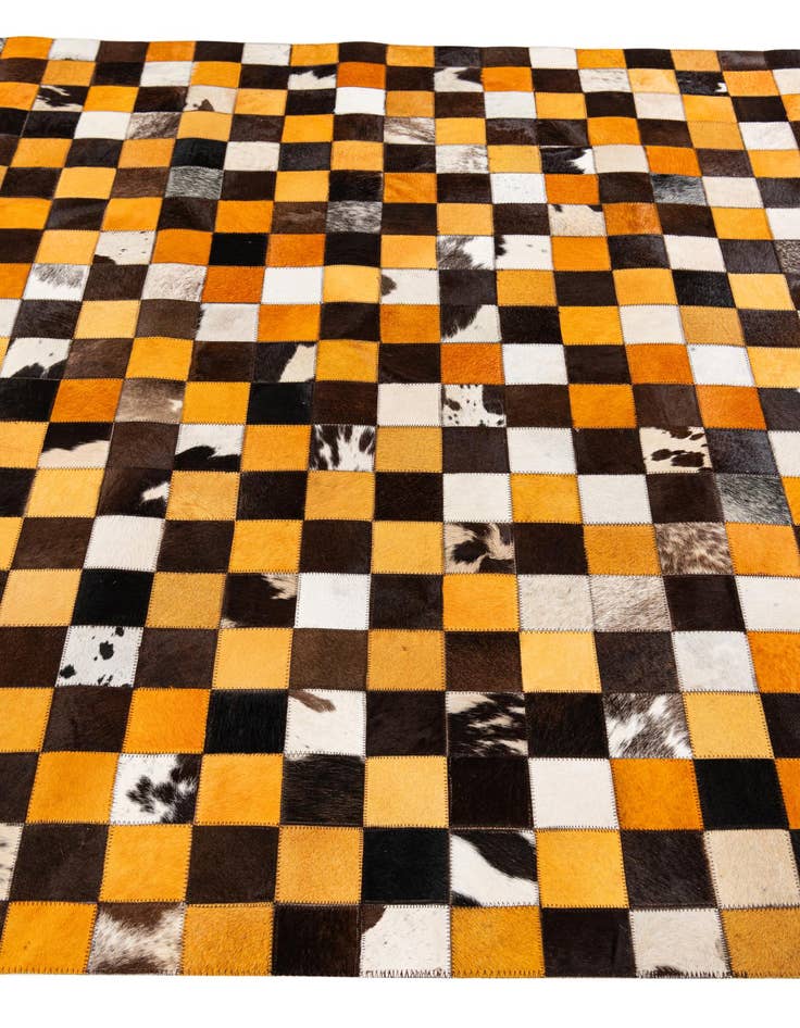 Detail image of 5' 2 x 8' Cowhide Stocks Rug