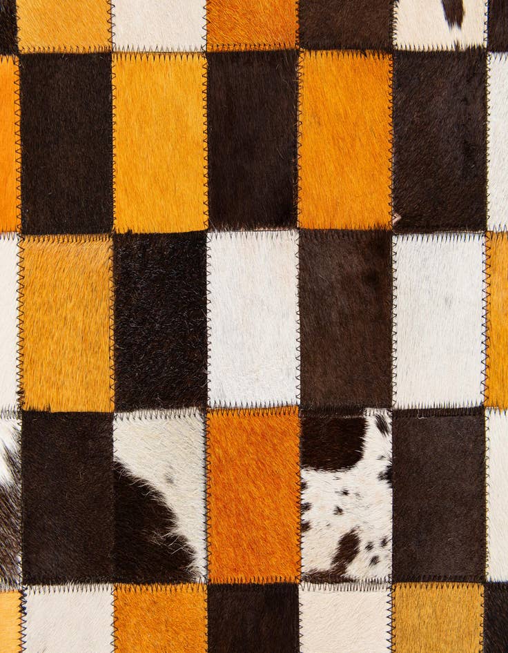 Detail image of 5' 2 x 8' Cowhide Stocks Rug