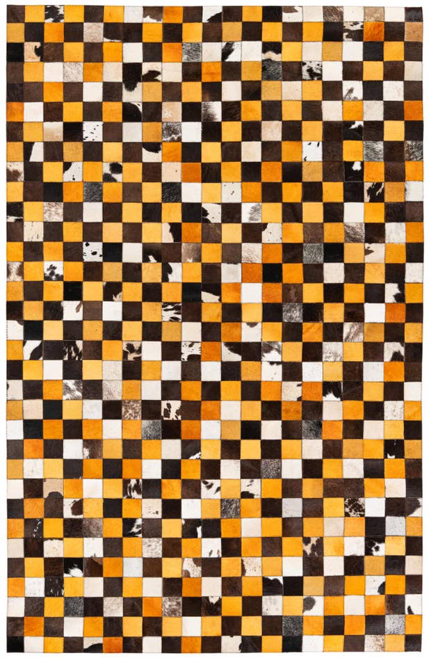 Detail image of 5' 2 x 8' Cowhide Stocks Rug