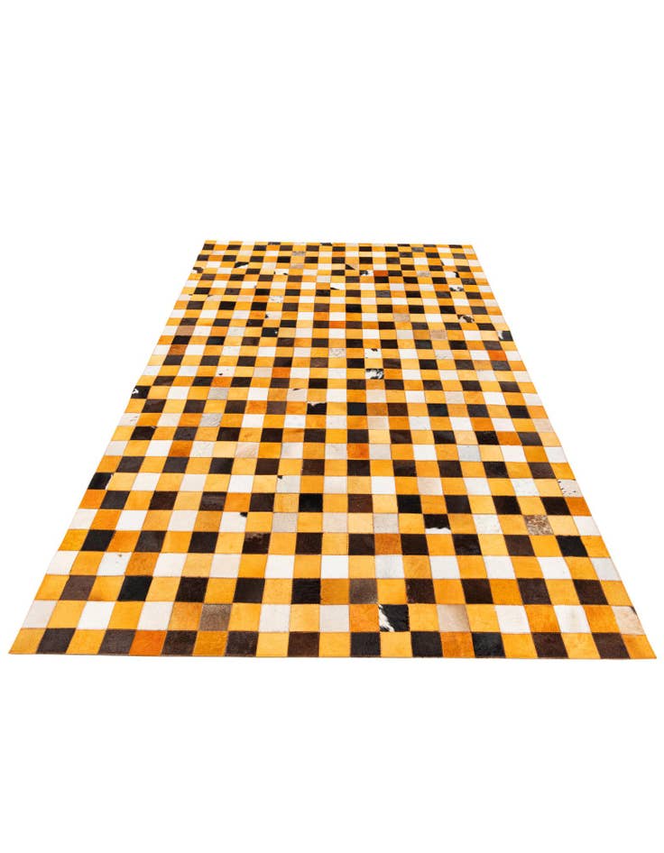 Detail image of 5' 2 x 8' 1 Cowhide Stocks Rug