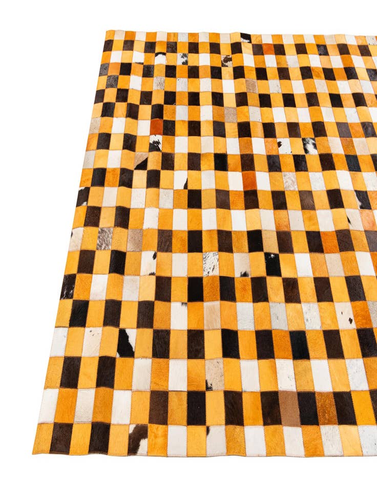 Detail image of 5' 2 x 8' 1 Cowhide Stocks Rug