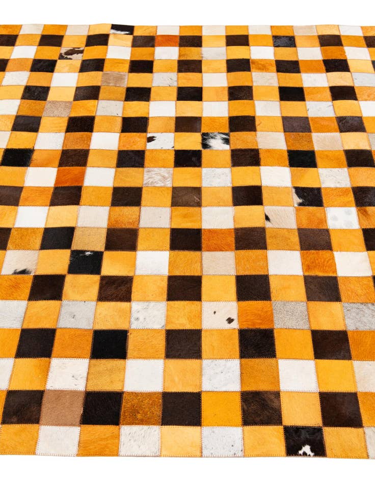 Detail image of 5' 2 x 8' 1 Cowhide Stocks Rug