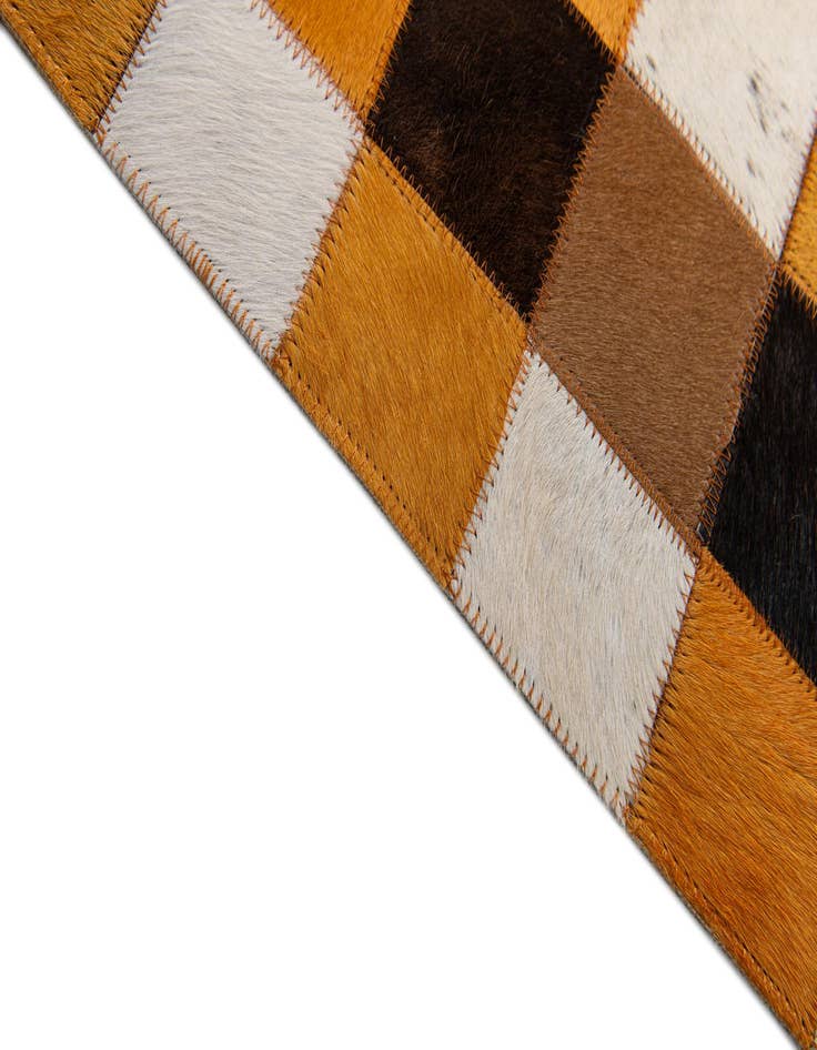 Detail image of 5' 2 x 8' 1 Cowhide Stocks Rug