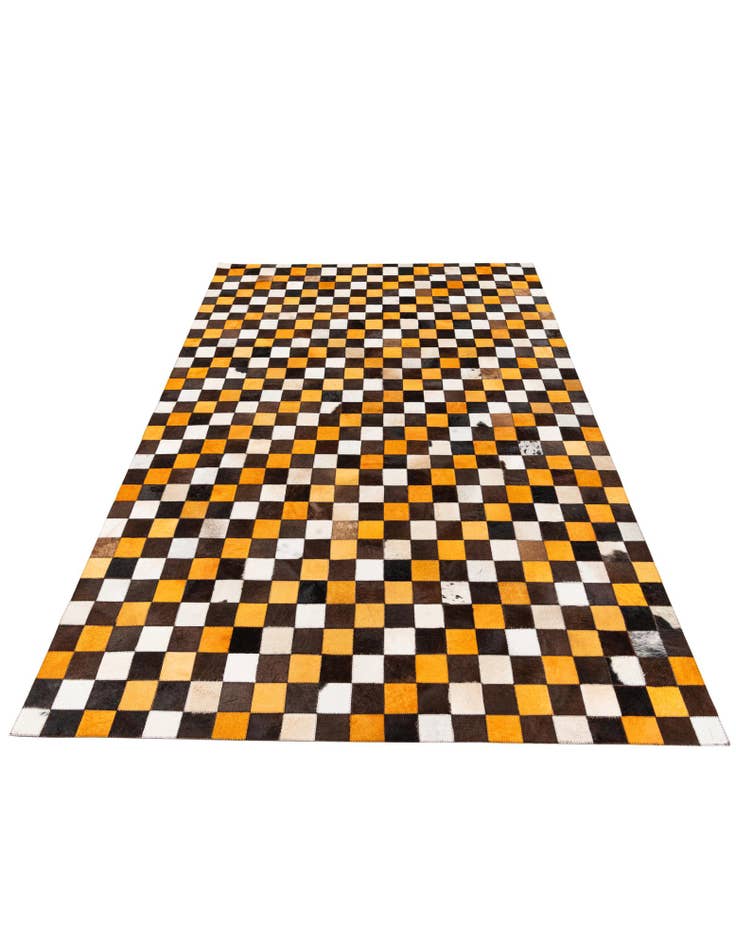 Detail image of 5' 2 x 8' 1 Cowhide Stocks Rug