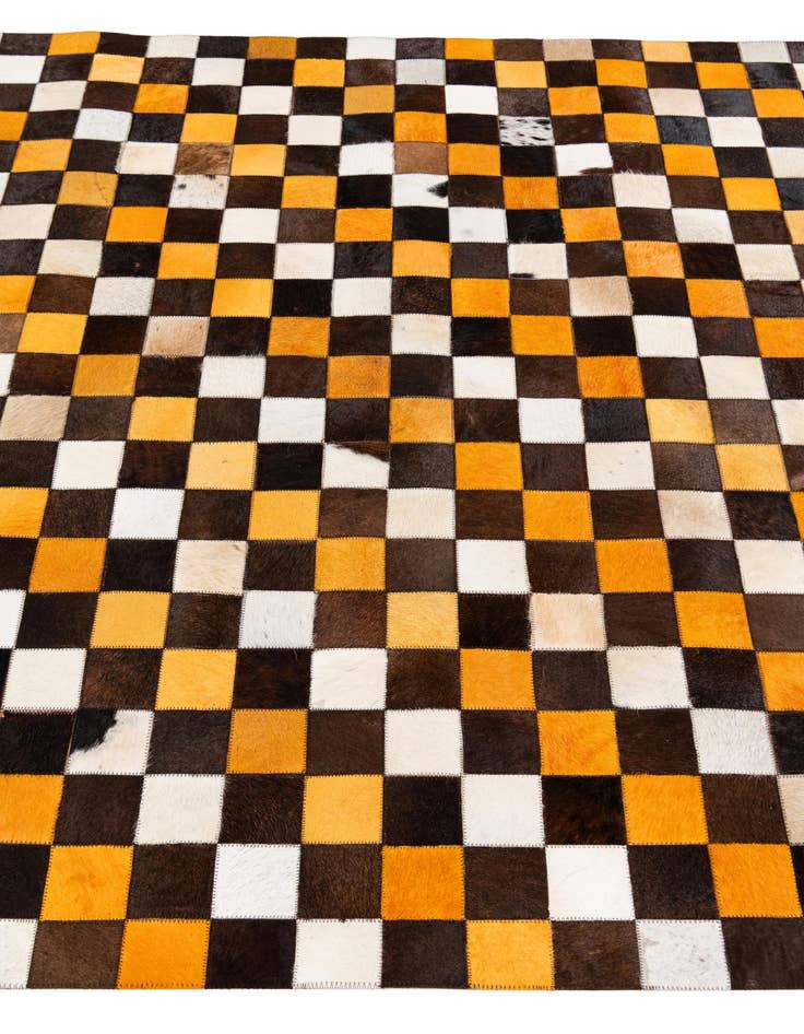 Detail image of 5' 2 x 8' 1 Cowhide Stocks Rug