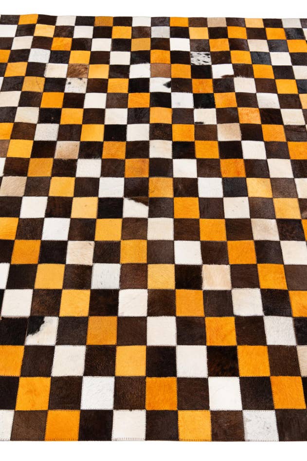 Detail image of 5' 2 x 8' 1 Cowhide Stocks Rug