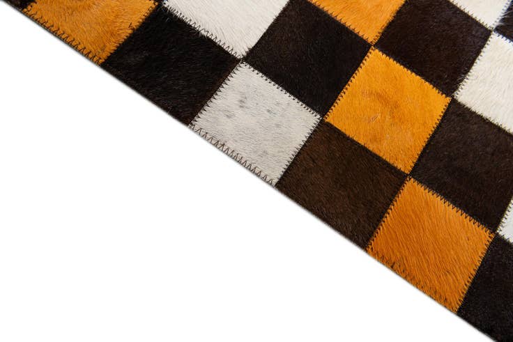 Detail image of 5' 2 x 8' 1 Cowhide Stocks Rug