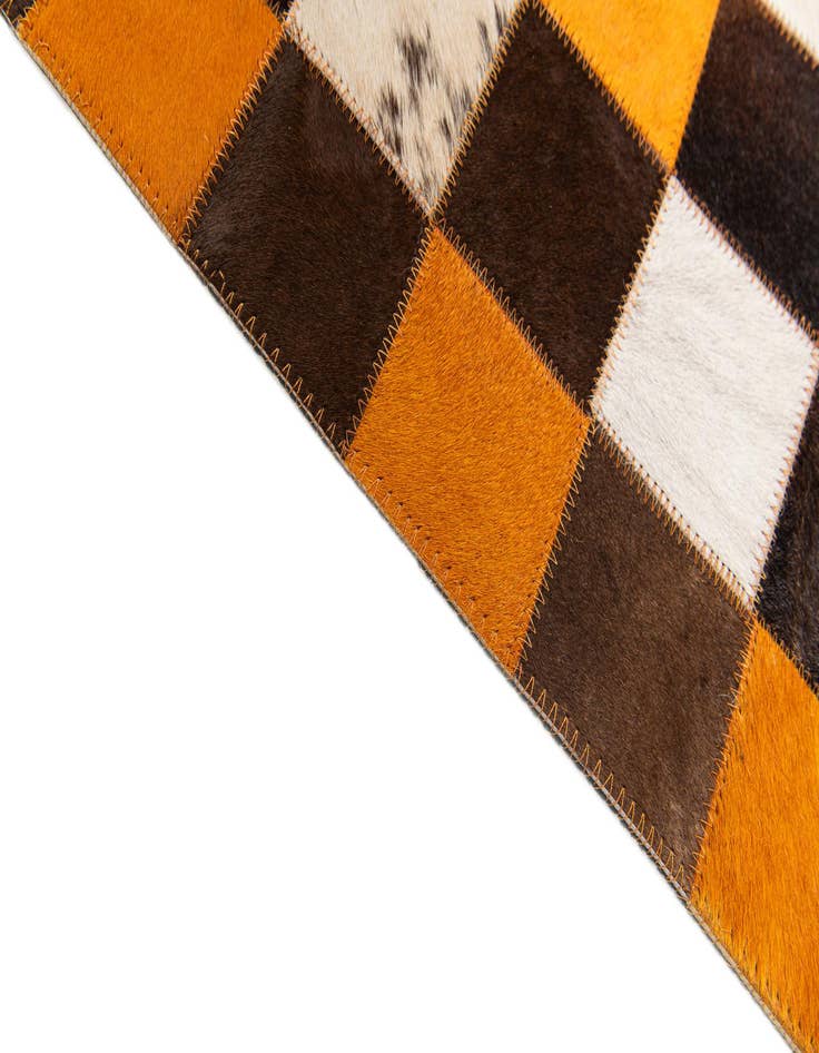 Detail image of 5' 2 x 8' Cowhide Stocks Rug