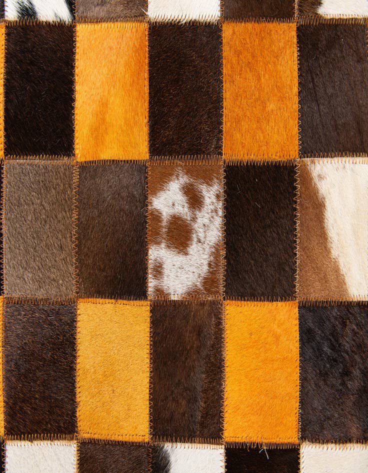 Detail image of 5' 2 x 8' Cowhide Stocks Rug